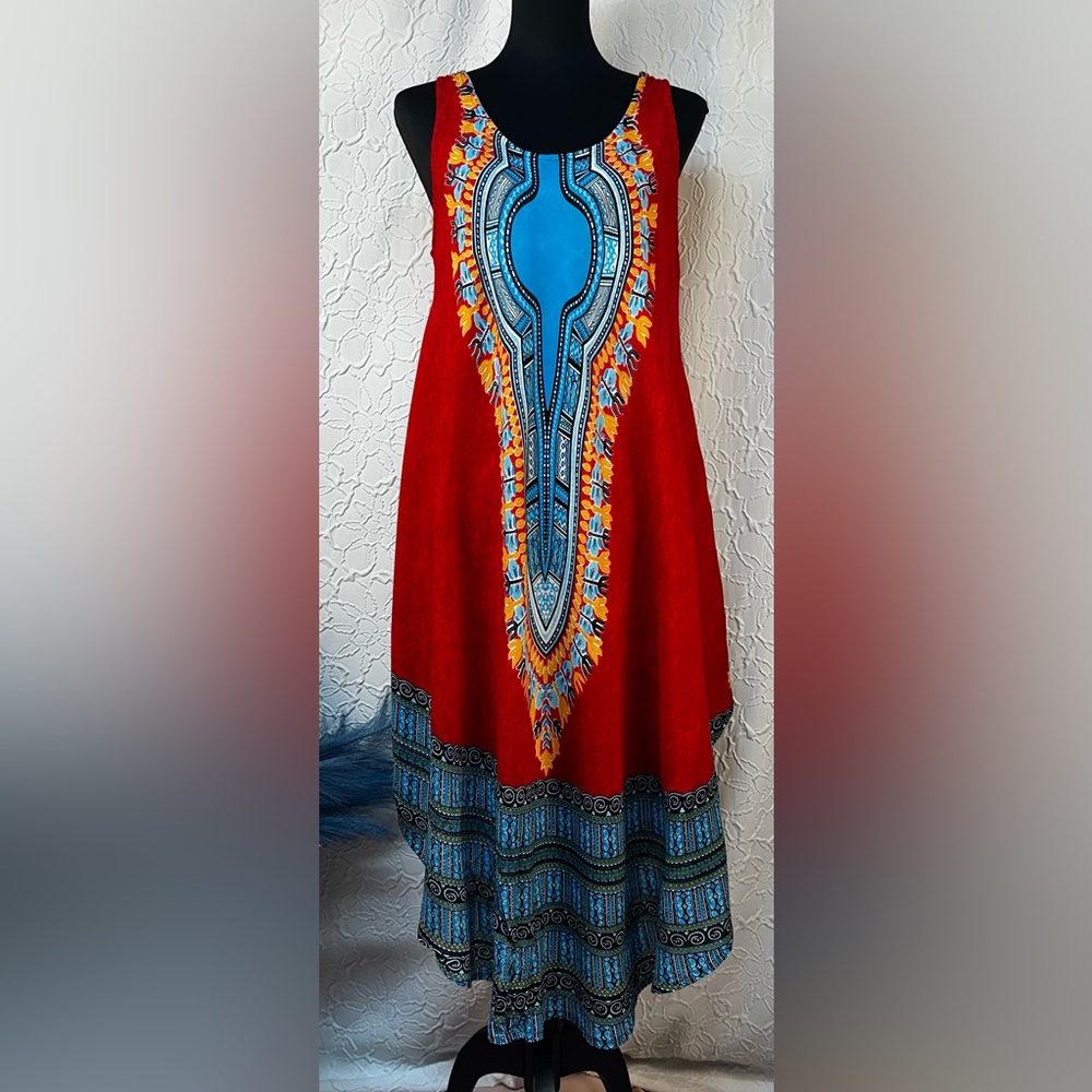 Step In Style-Vibrant Sleeveless Dress (XL)